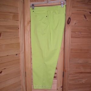RUBY RD Lt Green Women Pants Cotton Spandex 16